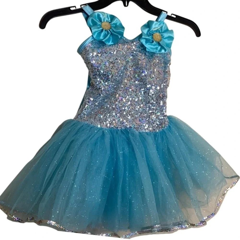 Weissman Pocket Full of Posies  dance leotard recital‎ girls size IC  Style 9100